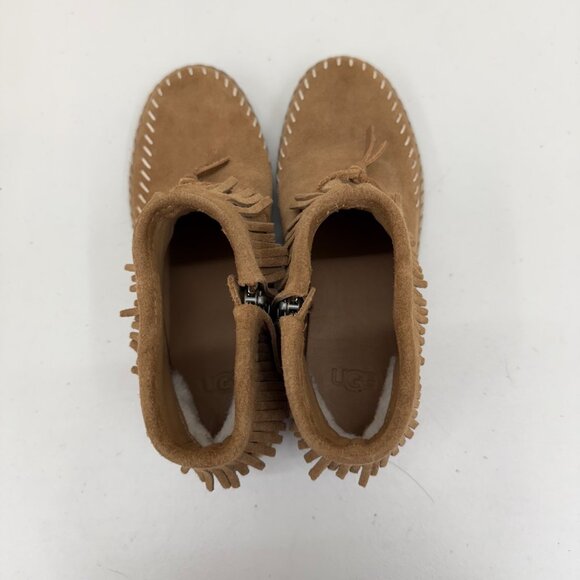 Ugg Kennadi Fringe Suede Side Zip Boho Ankle Booties Shoes 1123597 Womens size 5 - Picture 4 of 8